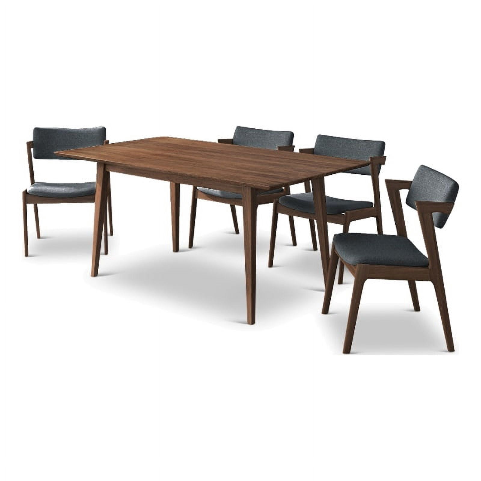 Artem Modern Solid Wood Walnut 5 Piece Kitchen & Dining Room Set ...