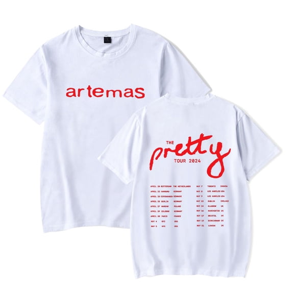 Artemas Pretty 2024 Tour T-Shirt Merch Women Men Clothes Trend Casual Short Sleeve Top