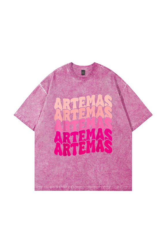 Artemas The Americas Tour 2025 Unisex HipHop Streetwear Cotton Washed Crewneck Short Sleeve T-Shirt - Trendy Casual for Men & Women