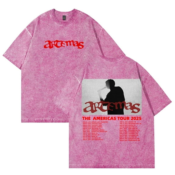 Artemas The Americas Tour 2025 Unisex HipHop Streetwear Short Sleeve Cotton Wash Crewneck T-Shirt for Men & Women