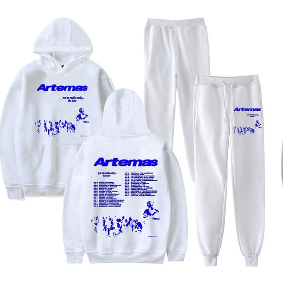 Artemas You're Really Early Tour Merch Hoodie and SWEATPANTS set pop print Unisex Casual Street Clothing