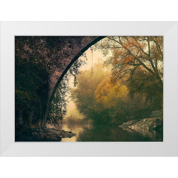 Artemiadi, Dora 24x18 White Modern Wood Framed Museum Art Print Titled - Mystic River