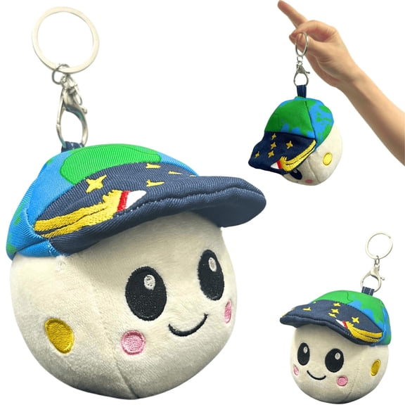 Artemis 2 Rise Plush Keychain, Artemis II Moon Mission Rise Keychains with Embroidered Hat, Collectible Cute Rise Stuffed Animals Doll for Fans