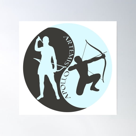 Artemis And Apollo Poster Wall Art, Modern Wall Decor, 30x30 UNFRAMED