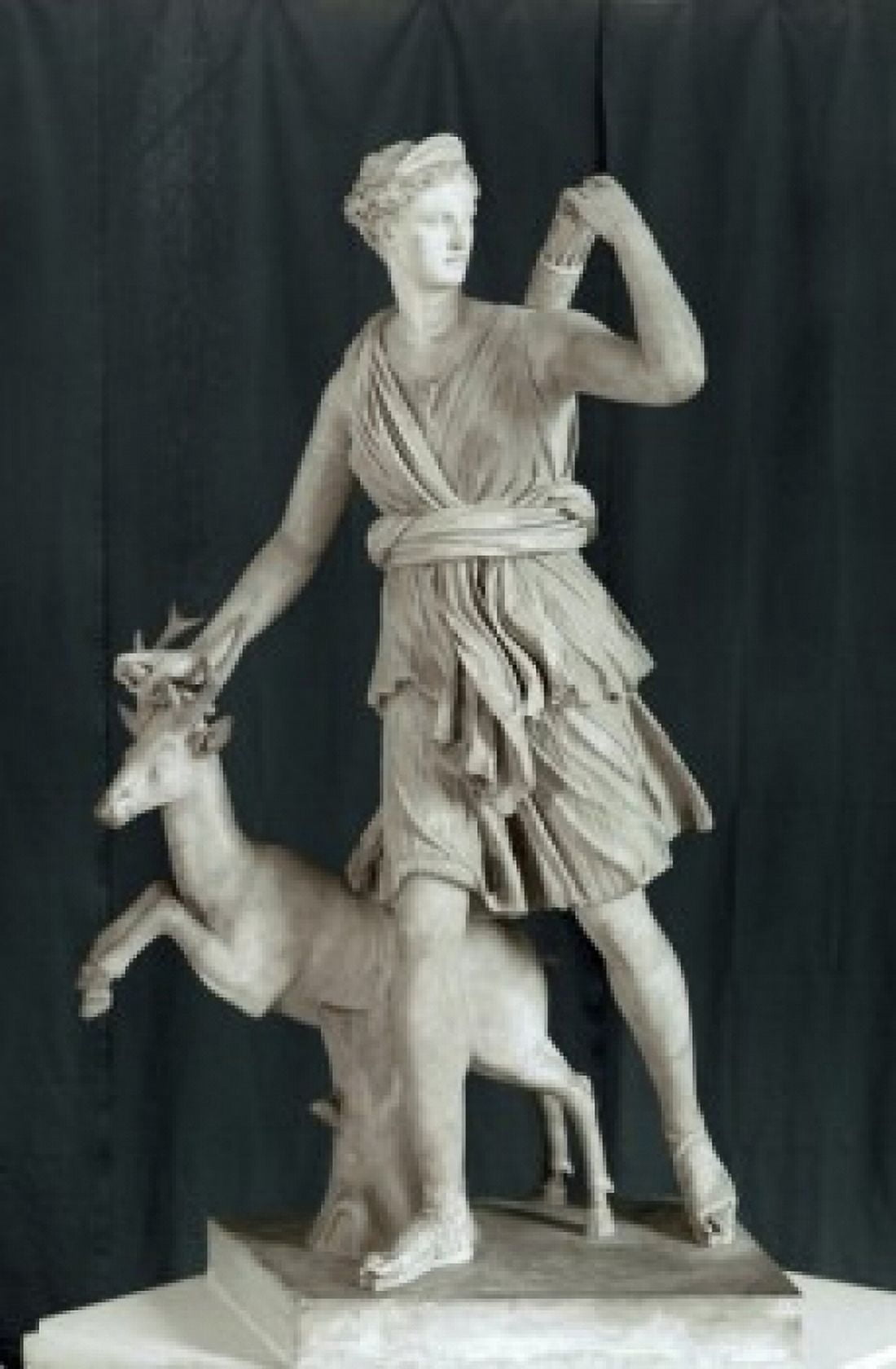 Artemis Hunting 4th C BC Greek Art Marble sculpture Canvas Art - (24 x 36)