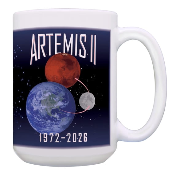 Artemis II 1972–2026 Coffee Mug, Lunar Mission Commemorative Large ...