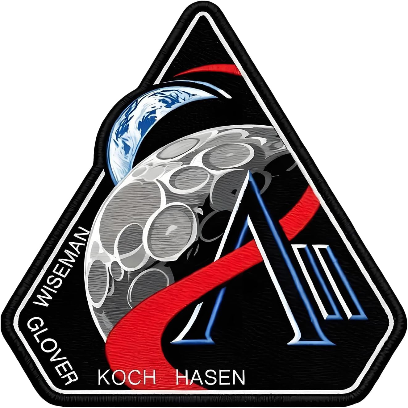 Triangular Space Patch Artemis II Embroidery Patch, Triangular Space Mission Badge, 3x3 Inch ...
