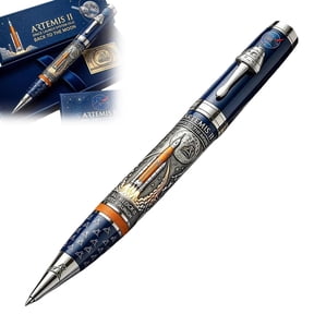 Artemis II SLS Moon Mission Commemorative Pen – Rocket Design Space Pen in Collectible Gift Box, Smooth Ink for Space Enthusiasts & Office Display