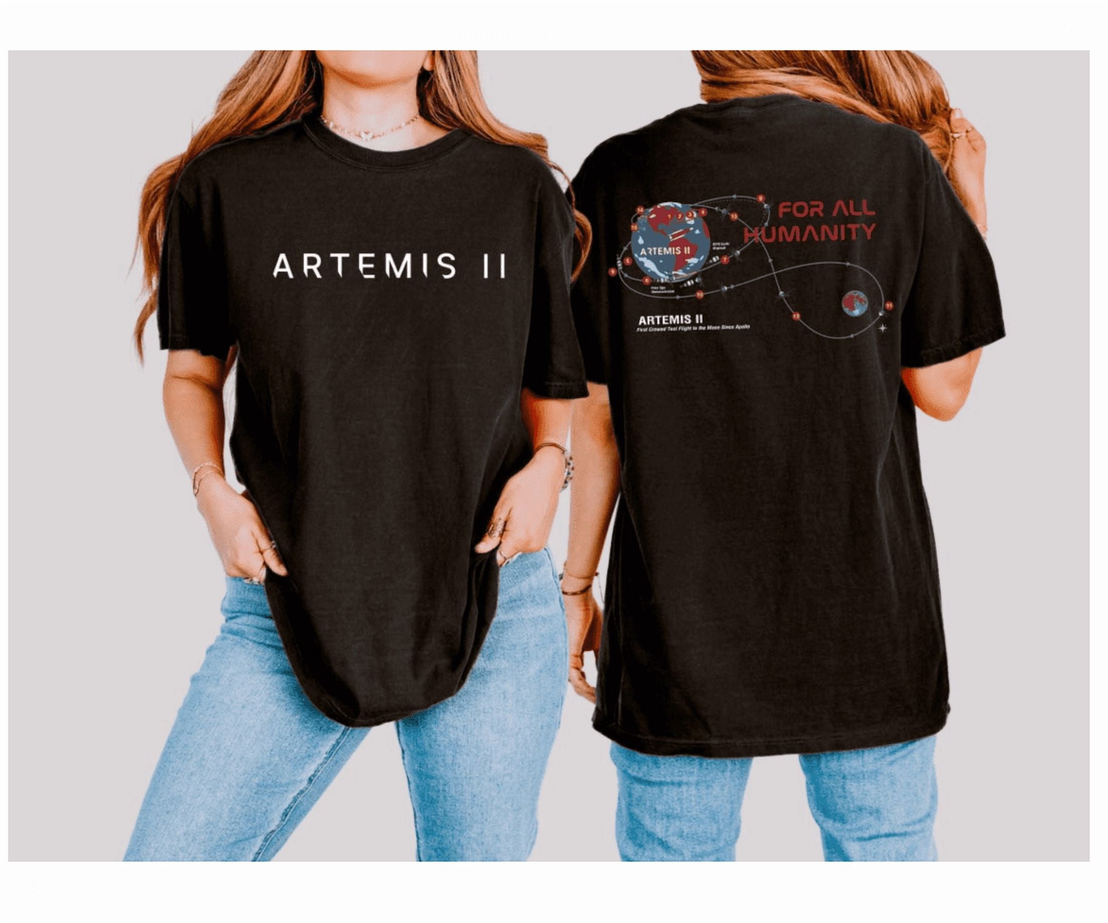Artemis Ii Moon Mission T-Shirt Rocket Launch Space Program Fan Tee ...