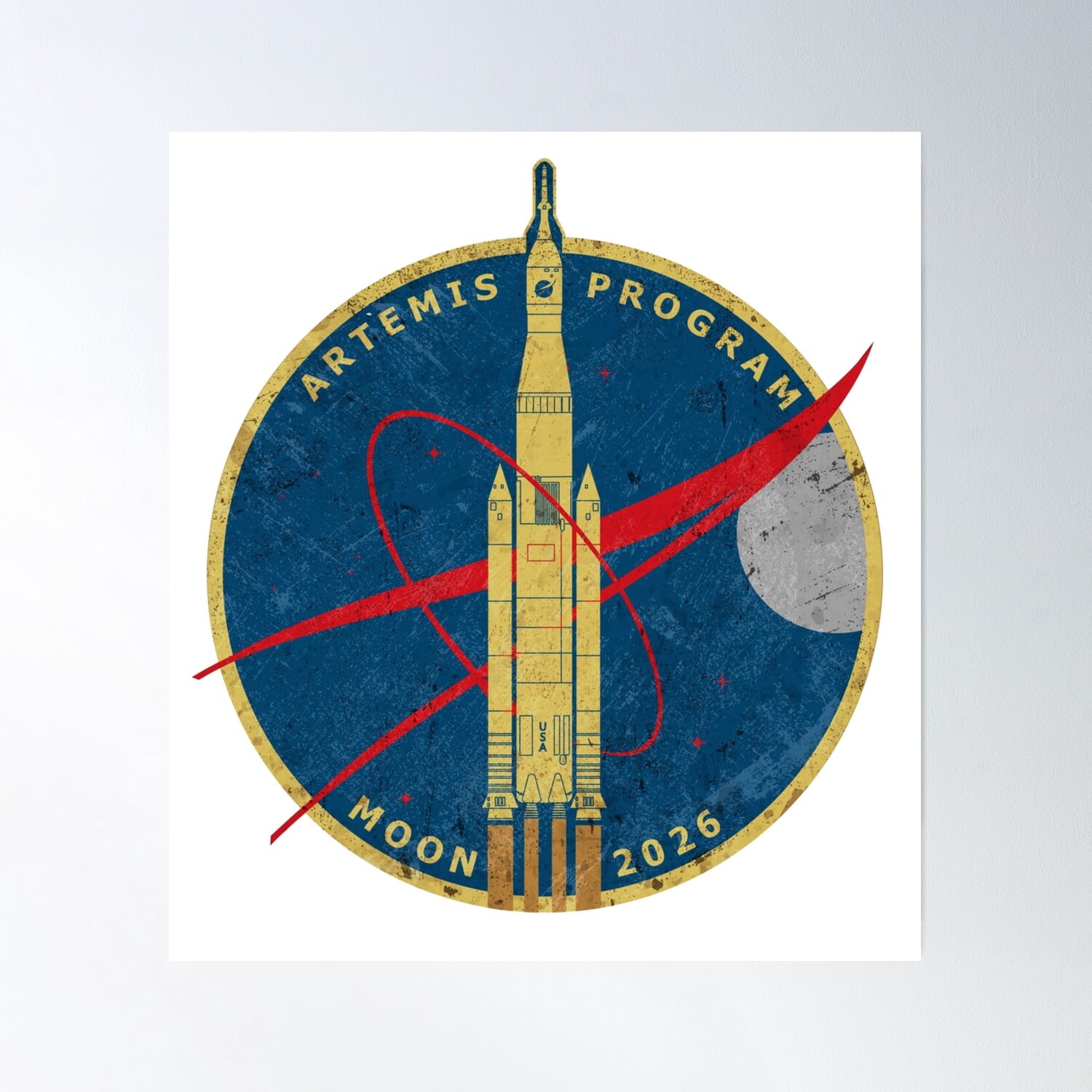 Program Moon Design Artemis Program - Moon 2026 Poster Wall Art, Modern Wall Decor, 16x24 ...