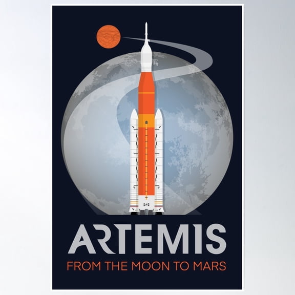 Artemis Space Program Fan Art Poster Wall Art, Modern Wall Decor, 8x12 UNFRAMED