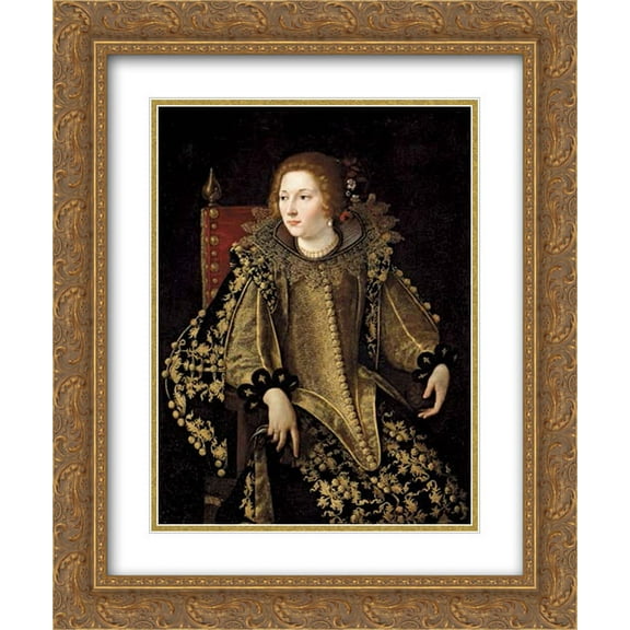 Artemisia Gentileschi 2x Matted 20x24 Gold Ornate Framed Art Print 'Dame assise de trois-quarts'