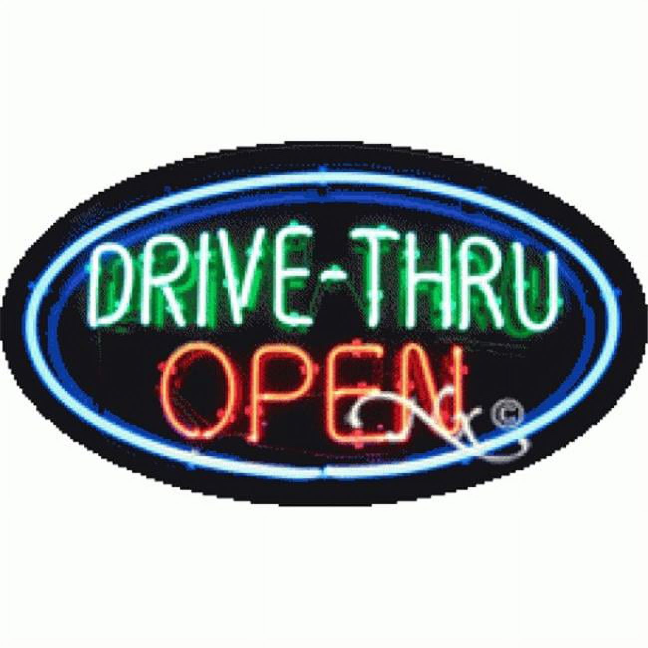 Arter Neon 14196 Flashing Neon Sign DriveThru Oepn