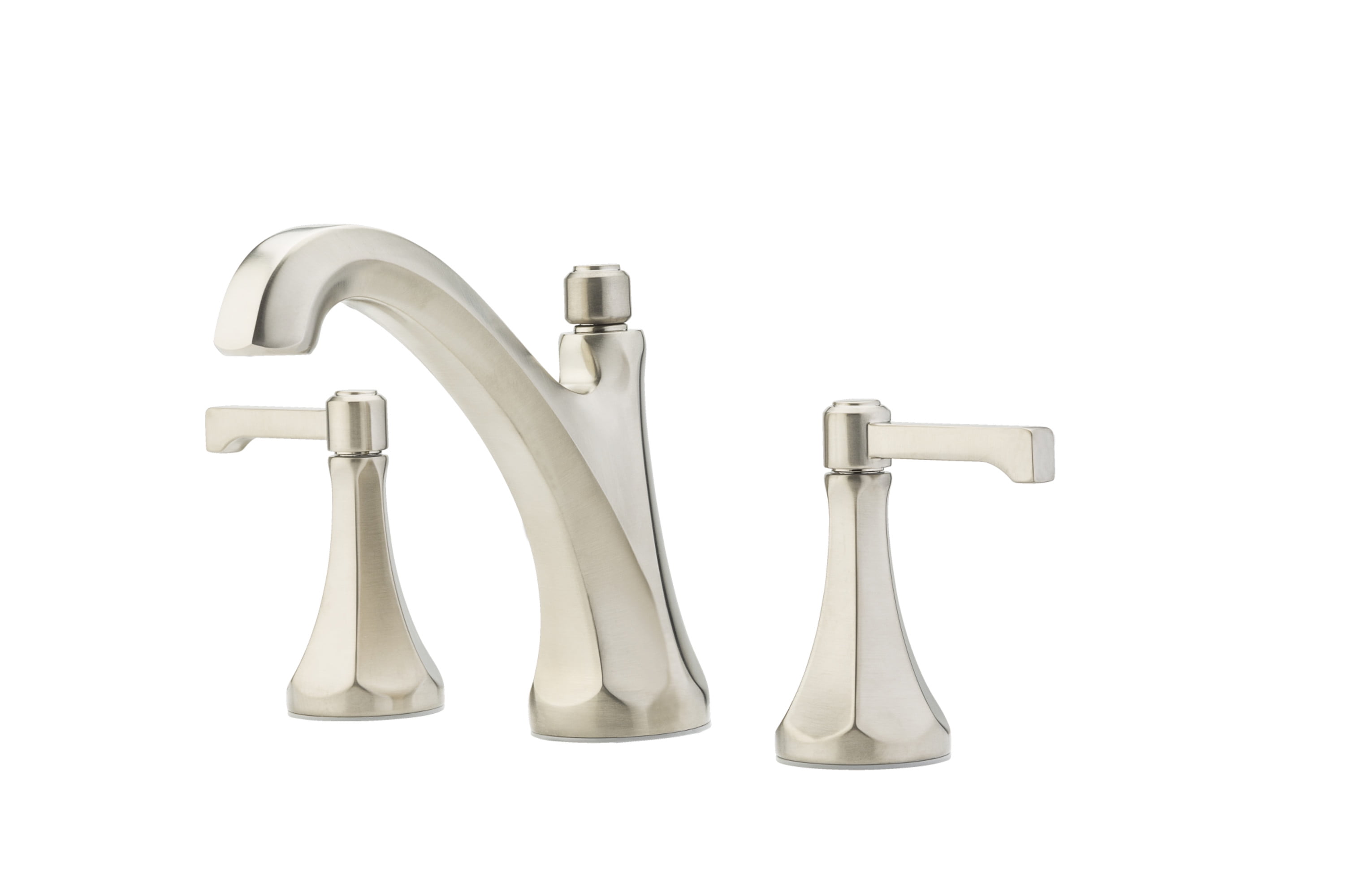 Brushed Nickel 8" Widespread Bathroom Faucet with Drain Assembly