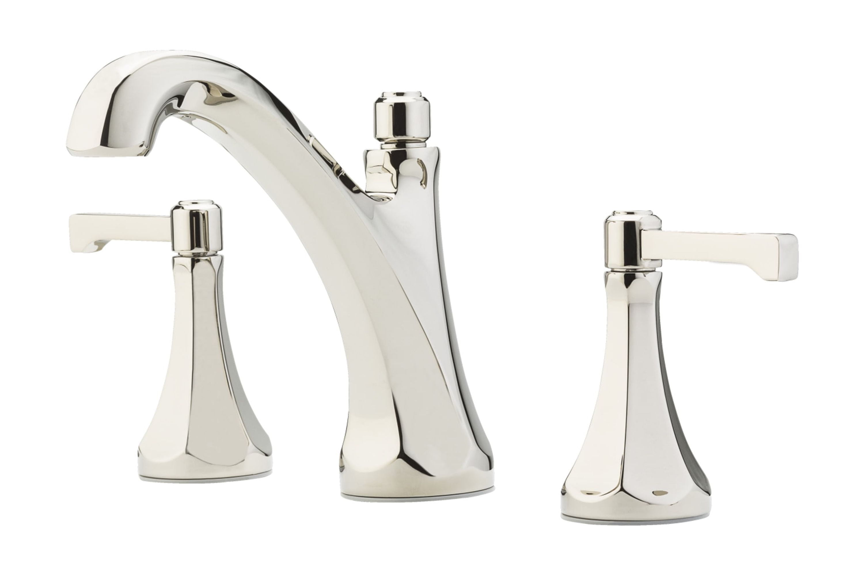 Polished Nickel Double Handle Widespread Bathroom Faucet