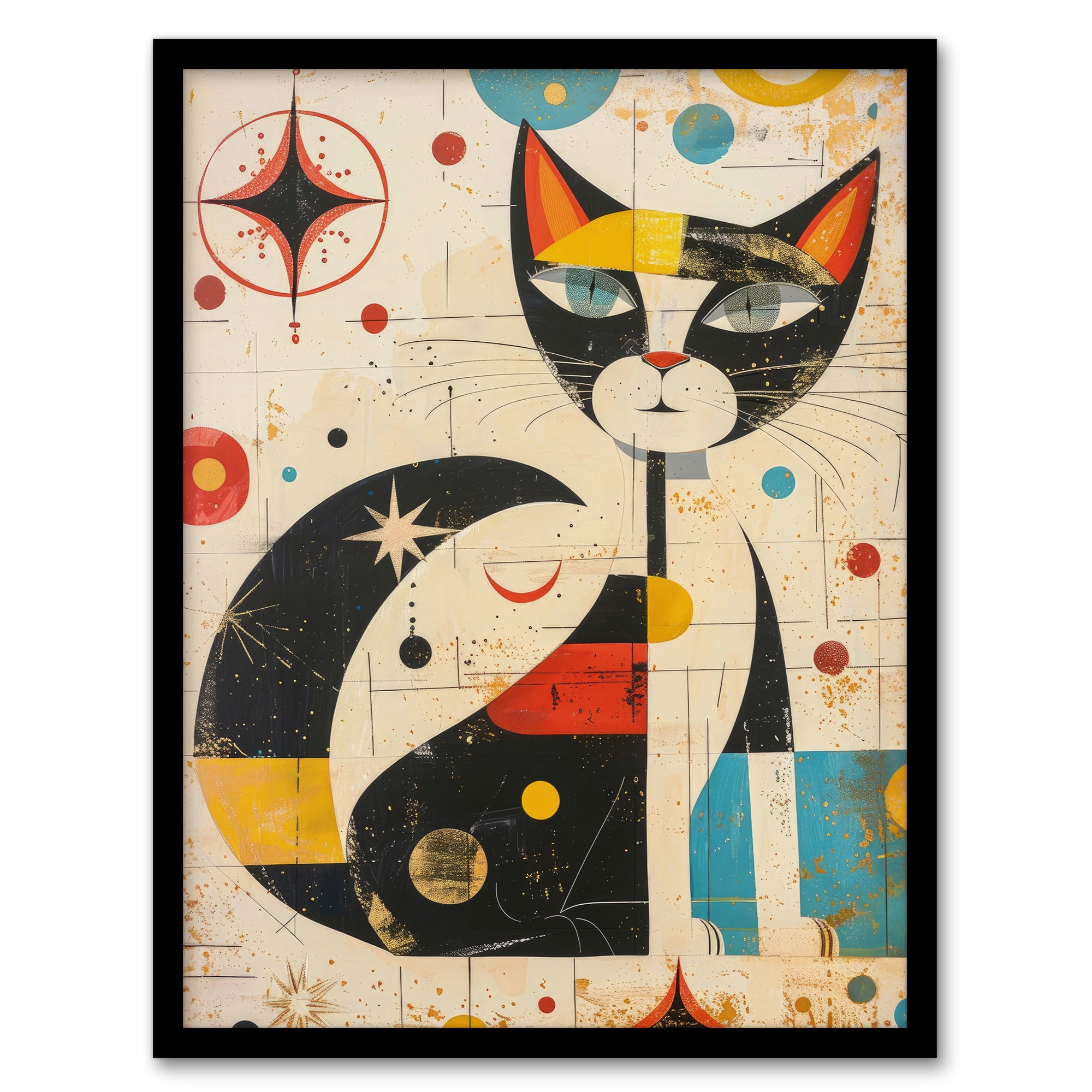 Artery8 Abstract Mid Century Modern Atomic Cat Lover For
