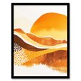 thumbnail image 1 of Artery8 Abstract Mountains Sunset Amber Orange Landscape Living Room Art Print Framed Poster Wall Decor 12x16 inch, 1 of 3