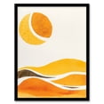 thumbnail image 1 of Artery8 Abstract Orange Amber Landscape Hills and Sun Living Room Art Print Framed Poster Wall Decor 12x16 inch, 1 of 3