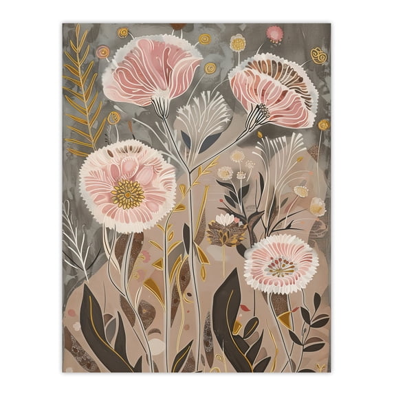 Artery8 Autumn Carnations Flowers Artwork Rustic Floral Living Room Large Wall Art Poster Print Thick Paper 18X24 Inch