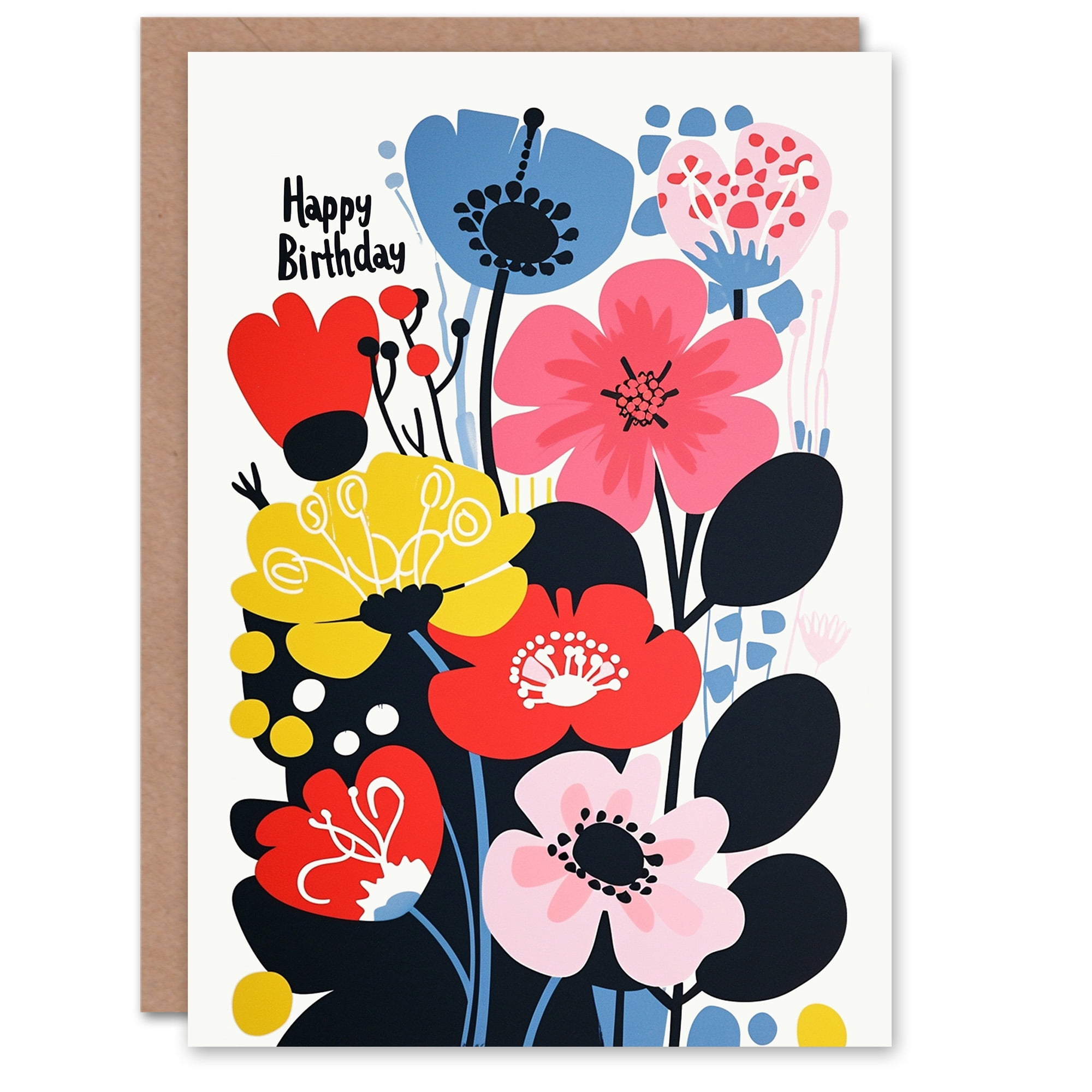 Artery8 Birthday Card Abstract Spring Flowers Floral Painting For Her ...