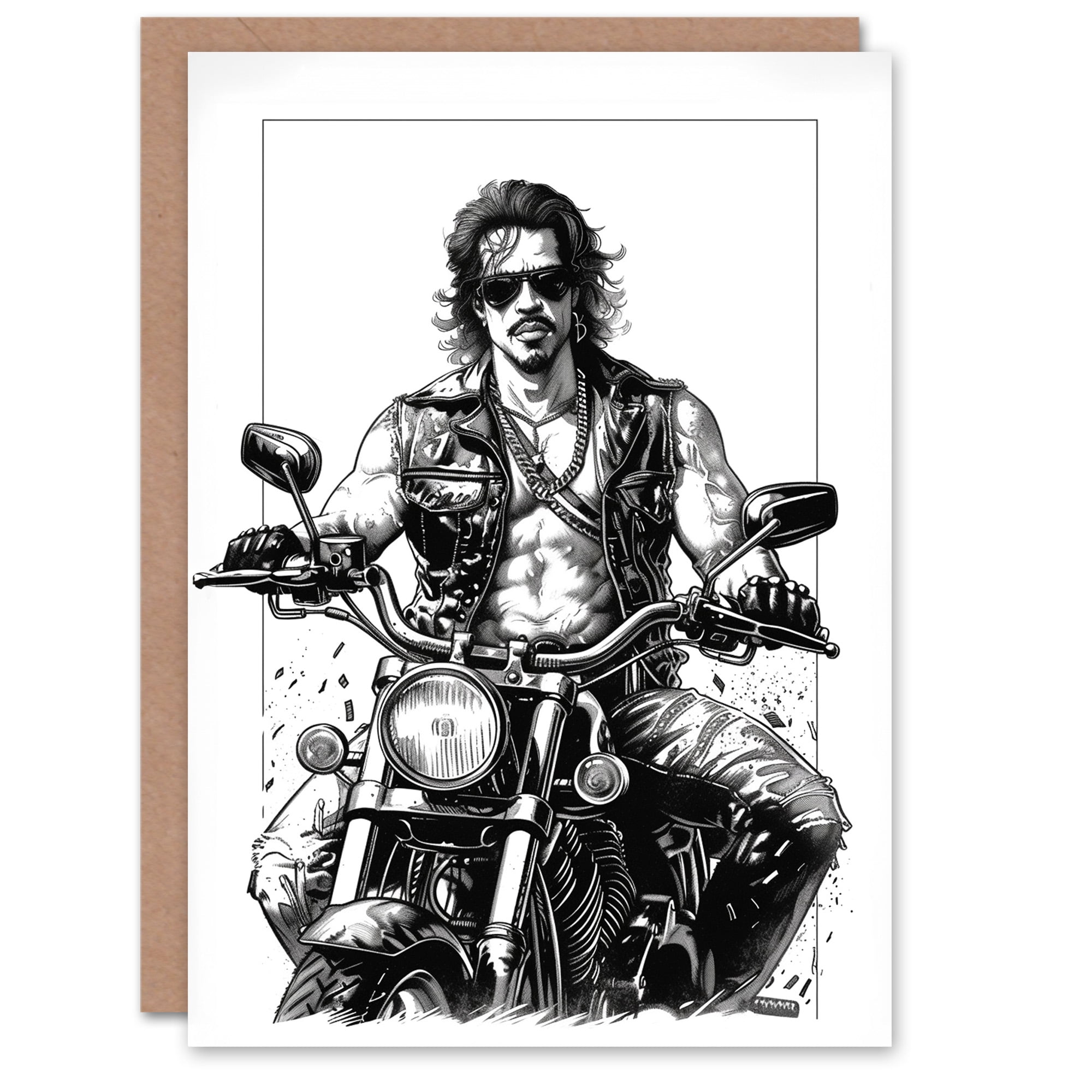 Artery8 Mountain Biker Grußkarte – Blanko Innen, 17,5x12,5 Cm, Für Radfahrer-Fans