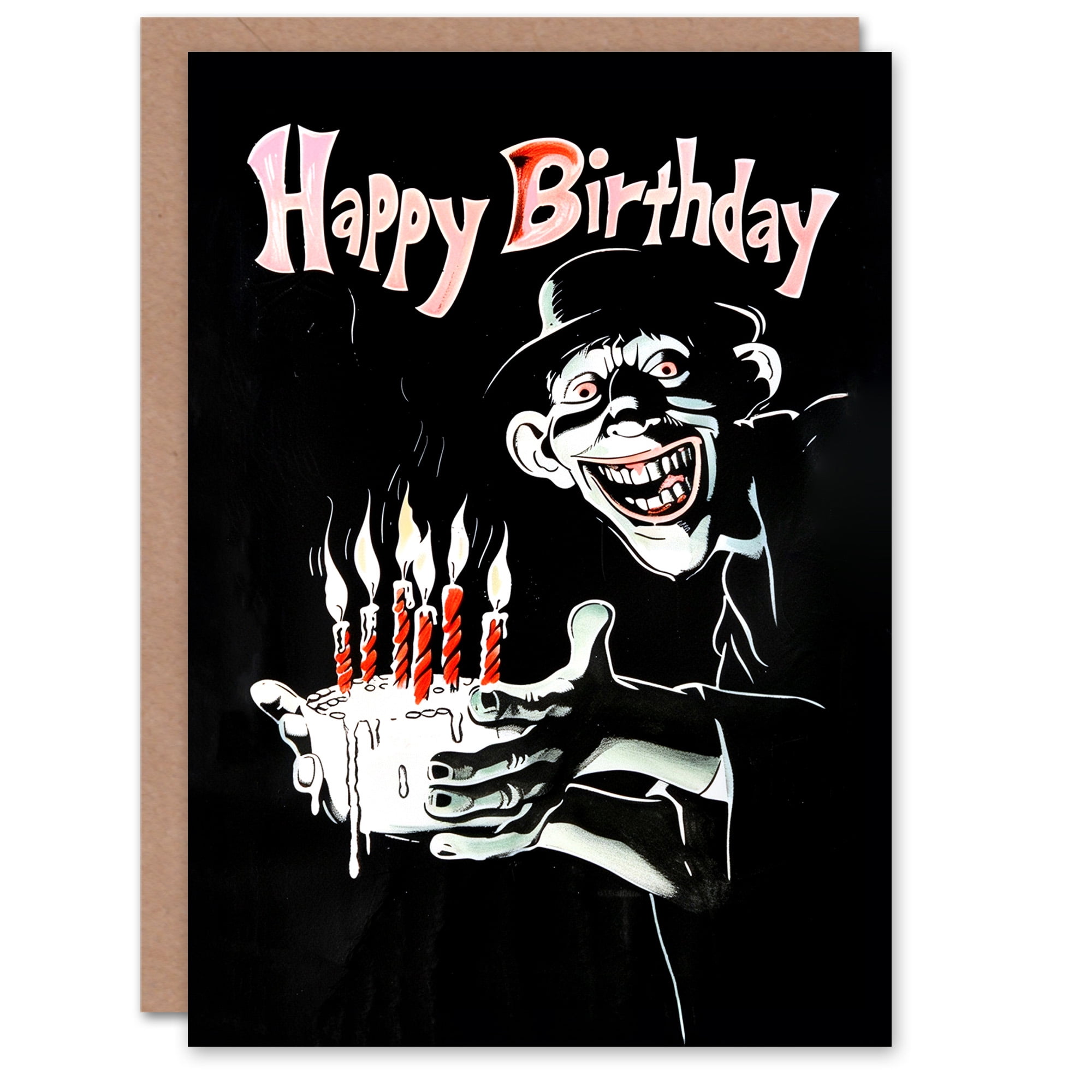 Artery8 Birthday Card Creepy Man with Cake Candles Weird Drawing For Him  Man Male Dad Brother Son Papa Grandad Greeting Card - Walmart Business  Supplies, image size:2000x2000