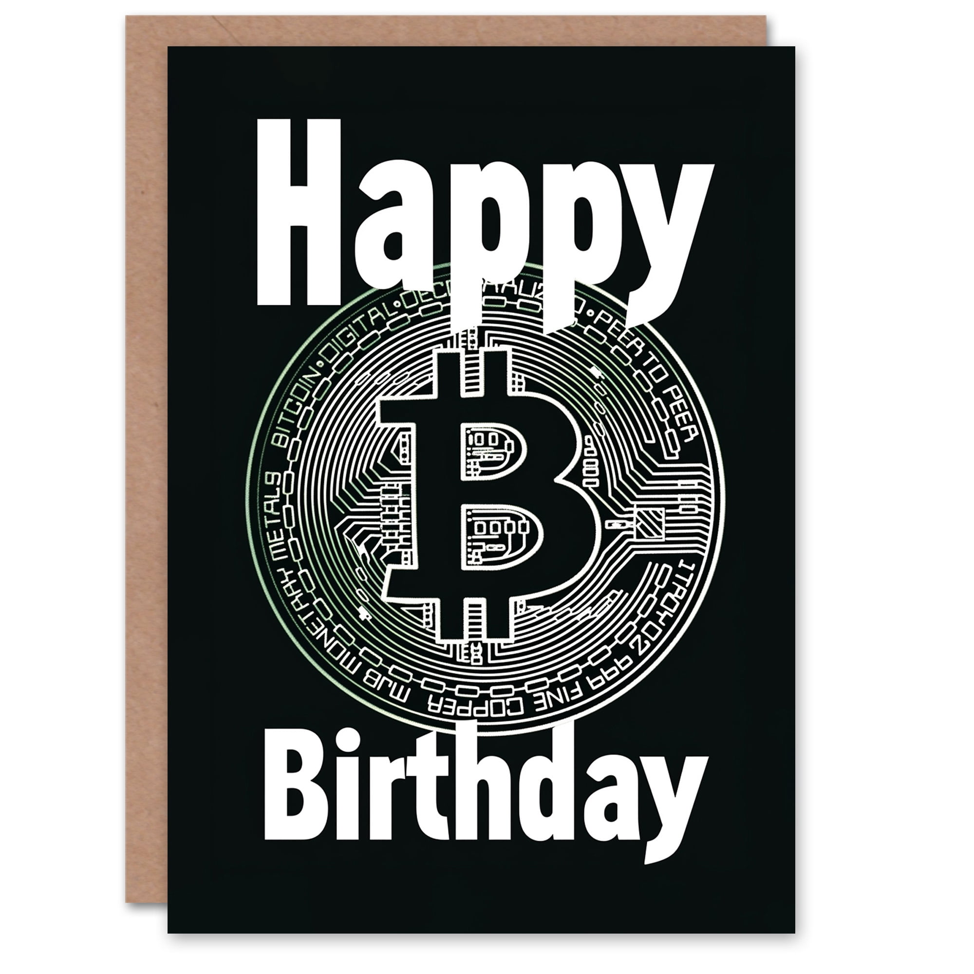 Artery8 Birthday Card Crypto Currency Black Bold Simple Design For Him Man  Male Dad Brother Son Papa Grandad Greeting Card - Walmart Business Supplies