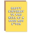 thumbnail image 1 of Artery8 Birthday Card One Boss A** B*tch Fun Funny Happy Joke Humour For Her Gran Sister Niece Daughter Wife Woman Greeting Card, 1 of 3