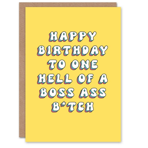 Artery8 Birthday Card One Boss A** B*tch Fun Funny Happy Joke Humour For Her Gran Sister Niece Daughter Wife Woman Greeting Card