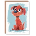 thumbnail image 1 of Artery8 Birthday Card Red Puppy Dog Lover Pet Cartoon Cute For Child Kids Son Daughter Greeting Card, 1 of 3