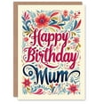 thumbnail image 1 of Artery8 Birthday Card Spring Flower Frame Design For Mum Mam Mother Mummy Greeting Card, 1 of 3