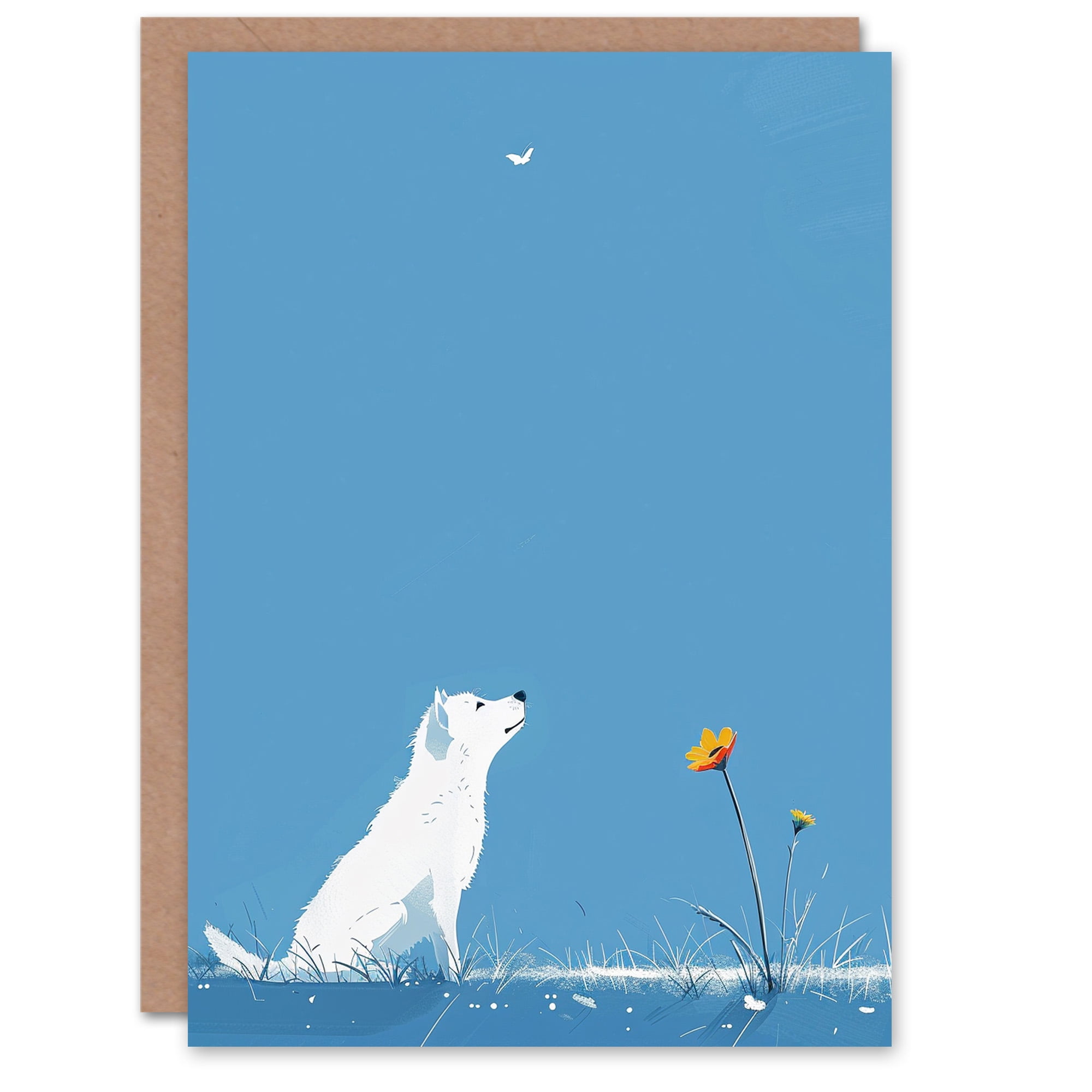 Artery8 White Cat Lover Pet In Floral Japanese Kimono Blank For Him Or Her Art Birthday Card