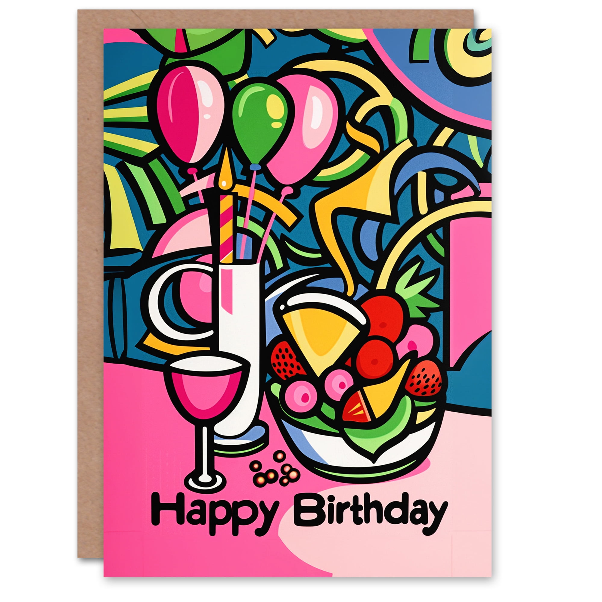 Artery8 Biglietto Auguri Compleanno Cane Yorkshire Terrier Astratto Per Donna