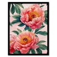 thumbnail image 1 of Artery8 Bright Watercolour Pink Peonies Colourful For Living Room Artwork Framed Wall Art Print A4, 1 of 5