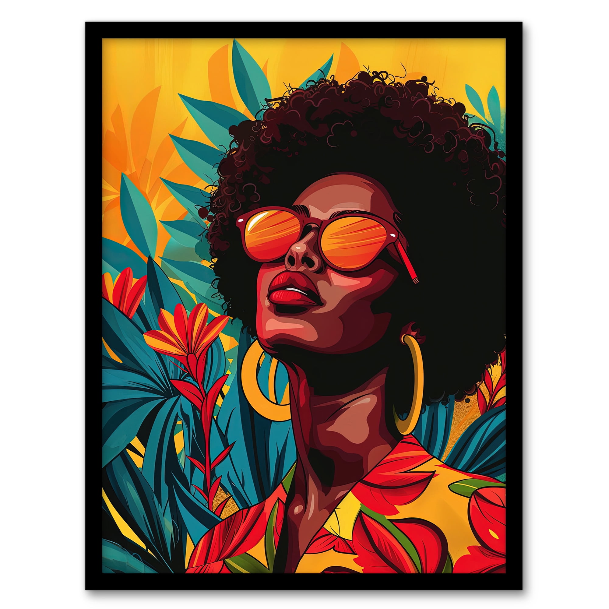 希少★KARE★大型アートパネル 120×90cm ピンアップガール Artery8 Caribbean Woman Shades Pop Art Sunny Day Painting For