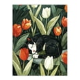 thumbnail image 1 of Artery8 Cat Lover Cute Pet Sleeping in Tulip Flower Field For Living Room Large Wall Art Poster Print Thick Paper 18X24 Inch, 1 of 5