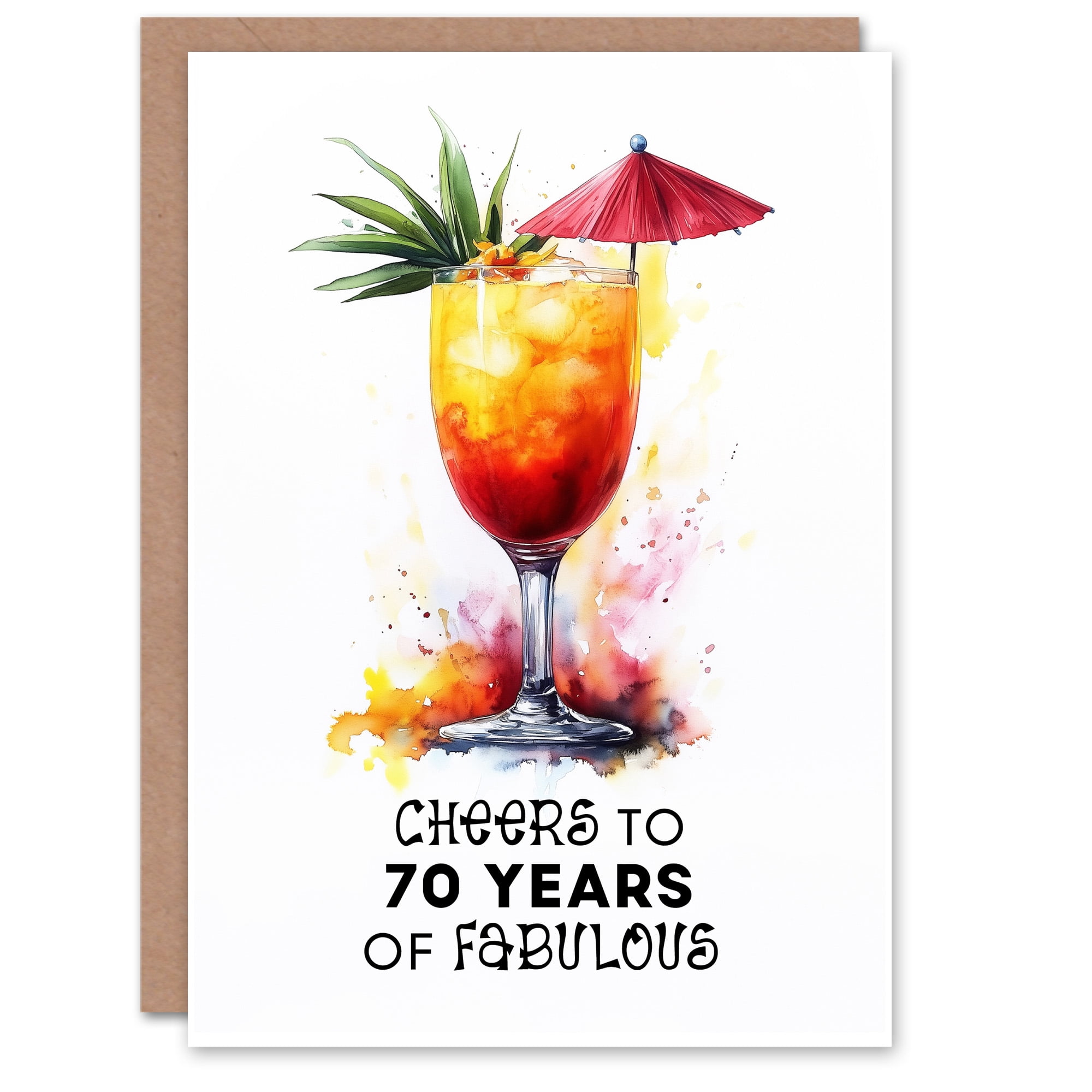 Artery8 Cheers to 70 Years of Fabulous Cocktail Fun 70th Birthday Card ...