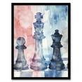 thumbnail image 1 of Artery8 Chess Piece Chessboard Abstract Light Watercolour Living Room Artwork Framed Wall Art Print A4, 1 of 5