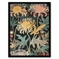 thumbnail image 1 of Artery8 Chrysanthemum Flowers in Bloom Artwork Dark Living Room Art Print Framed Poster Wall Decor 12x16 inch, 1 of 5