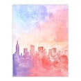 thumbnail image 1 of Artery8 City Skyline Modern Watercolour Pastel Soft Light Living Room Large Wall Art Poster Print Thick Paper 18X24 Inch, 1 of 5