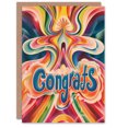 thumbnail image 1 of Artery8 Congratulations Card Congrats Rainbow Trippy Psychedelic Hippy Retro Fun For Him Her Man Woman Girl Boy Wife Husband Greeting Card, 1 of 3