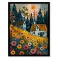 thumbnail image 1 of Artery8 Countryside Spring Hill House Daisy Flowers For Living Room Art Print Framed Poster Wall Decor 12x16 inch, 1 of 5