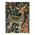 thumbnail image 1 of Artery8 Cute Fawn Deer Autumn Portrait Wildflowers Dark Living Room Extra Large XL Wall Art Poster Print, 1 of 5