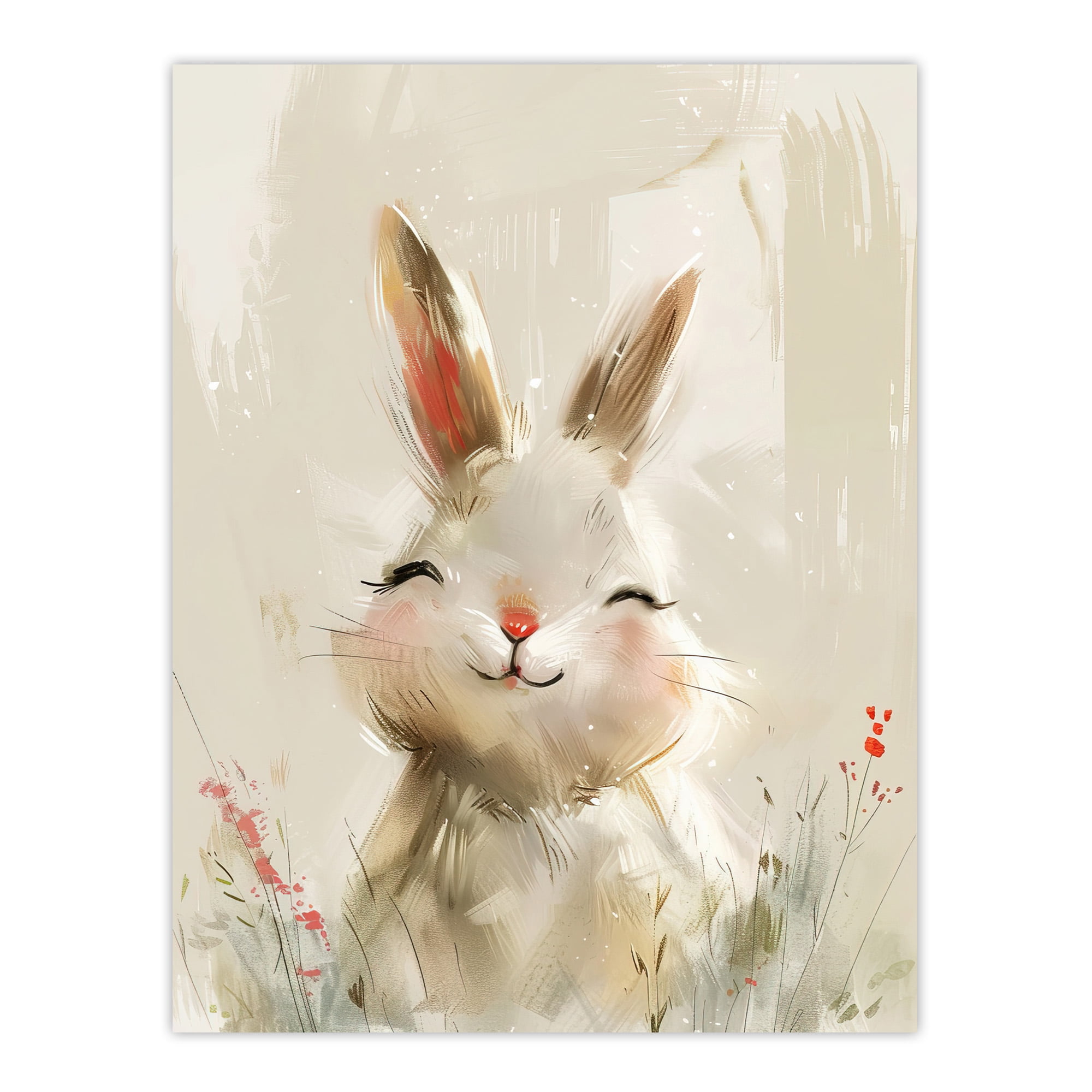 Artery8 Cute Smiling Bunny Rabbit Happy Baby Animal Kids Bedroom ...
