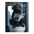 thumbnail image 1 of Artery8 Dog Lover Funny Black Labrador Reading on Toilet For Bathroom Large Wall Art Poster Print Thick Paper 18X24 Inch, 1 of 5