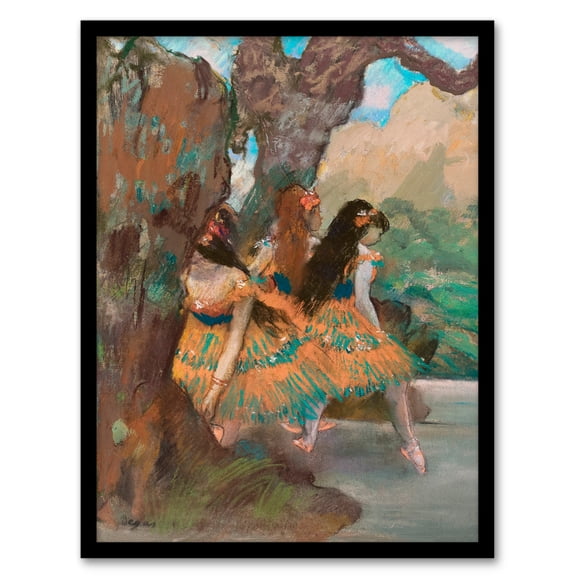 Artery8 Edgar Degas Young Ballet Dancers On Stage Framed Wall Art Print Home Décor A4