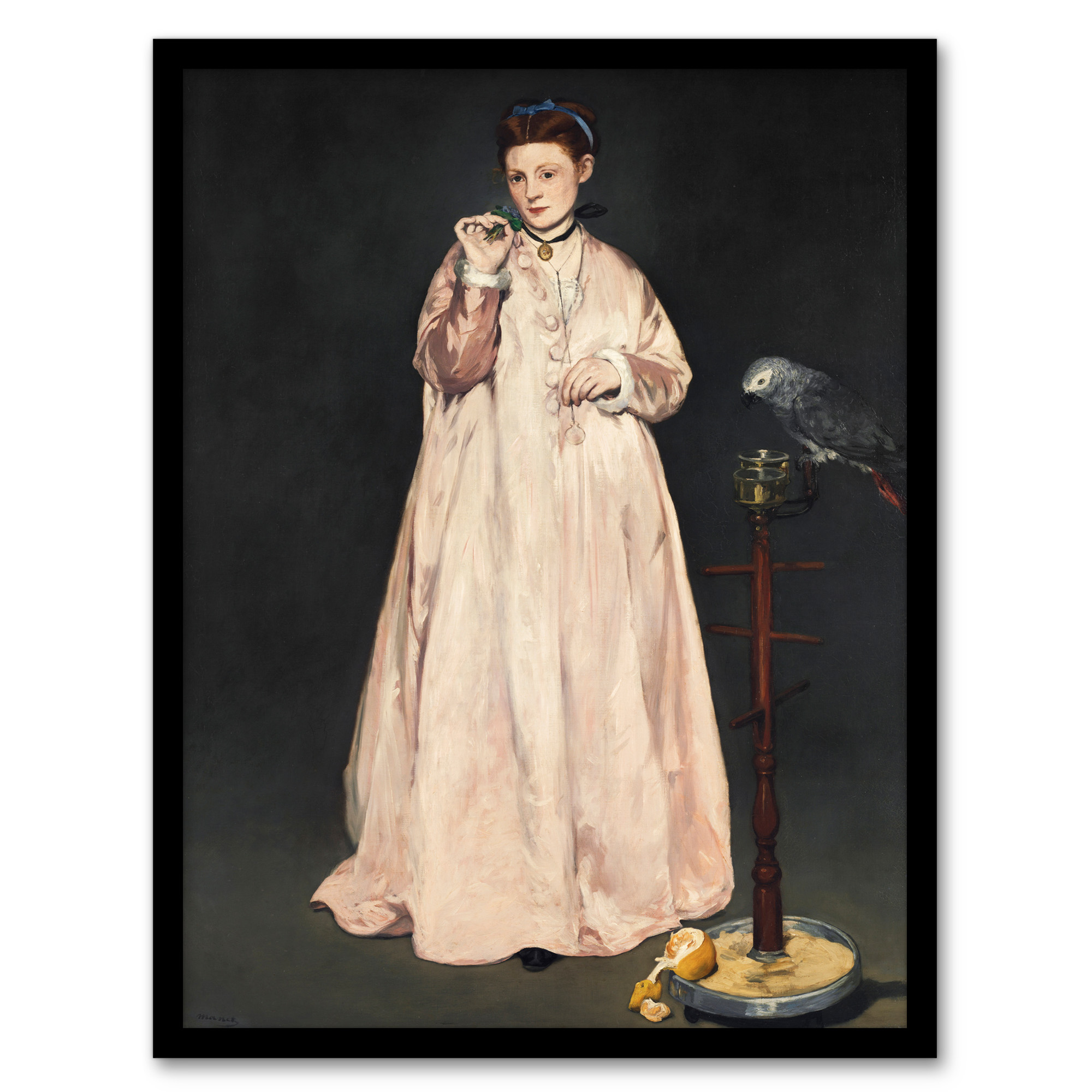 Artery8 Edouard Manet Young Lady With a Parrot Portrait Framed Wall Art ...