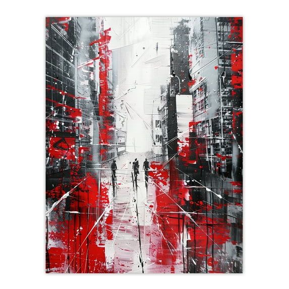 Artery8 Figures in Lodz Poland Street Abstract Painting Living Room Extra Large XL Wall Art Poster Print