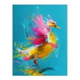 thumbnail image 1 of Artery8 Flying Yellow Pink Duck Abstract Oil Painting For Living Room Large Wall Art Poster Print Thick Paper 18X24 Inch, 1 of 5
