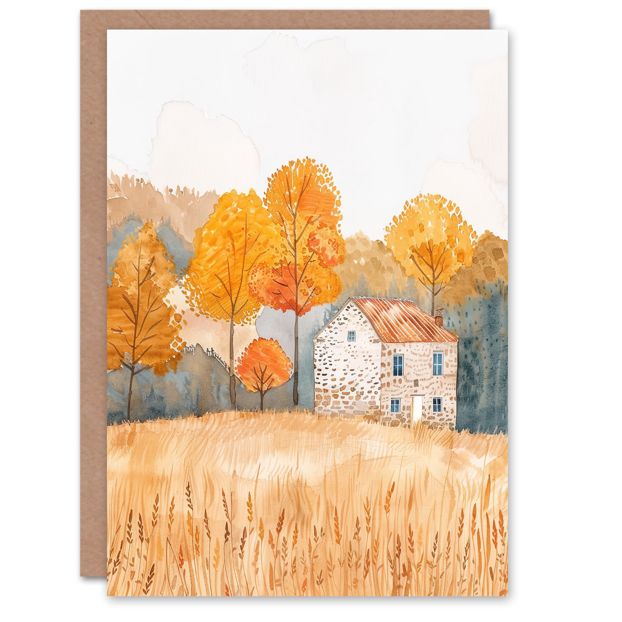 Biglietto D'Auguri Artery8 – Autunno A Parigi Con Torre Eiffel – 17,5×12,5 Cm – Bianco Inside – Con Busta